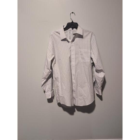 Brooks Brothers Dress Shirt Mens 16.5 33 Regent Blue Plaid, Button Down Non-Iron - Picture 1 of 7